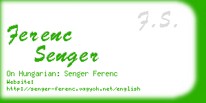 ferenc senger business card